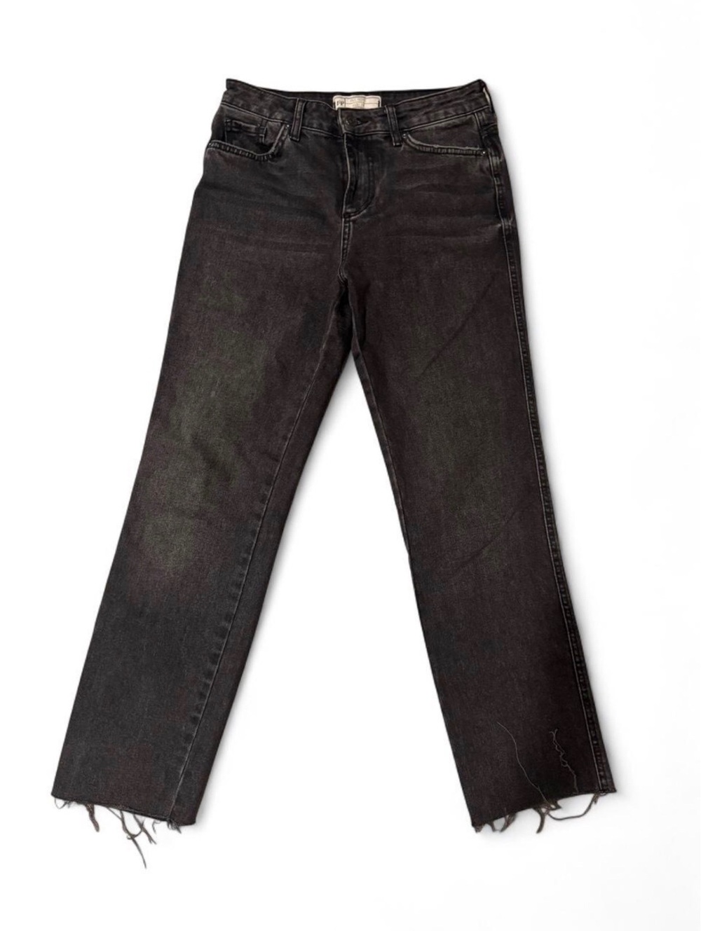 Women’s Free People black denim distressed cuff jeans Size 26” waist